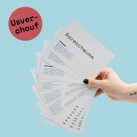 Poschtcharte Wörter u Rätsu – Usverchouf